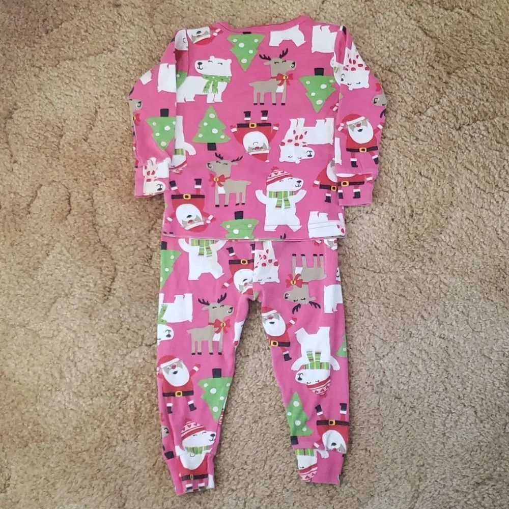 Adorable EUC Carter's Christmas Pajamas Sz 18 Mos